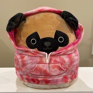 NWT 12” Prince the Pug in Pink Tie-dye Hoodie Dog Squishmallow